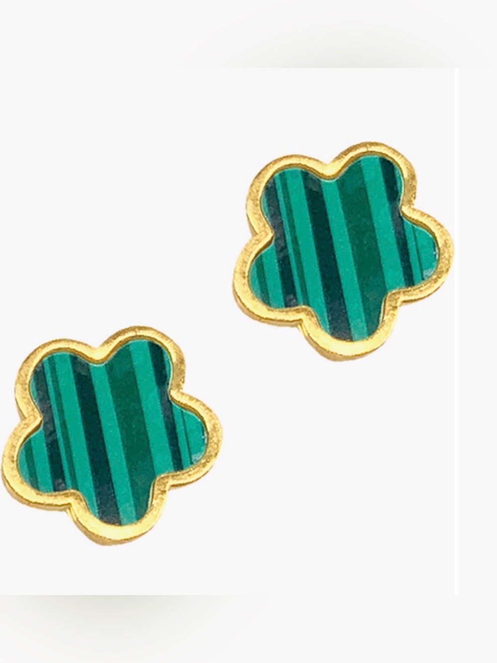 Adorina NEW 14k gold plated clover studs earrings